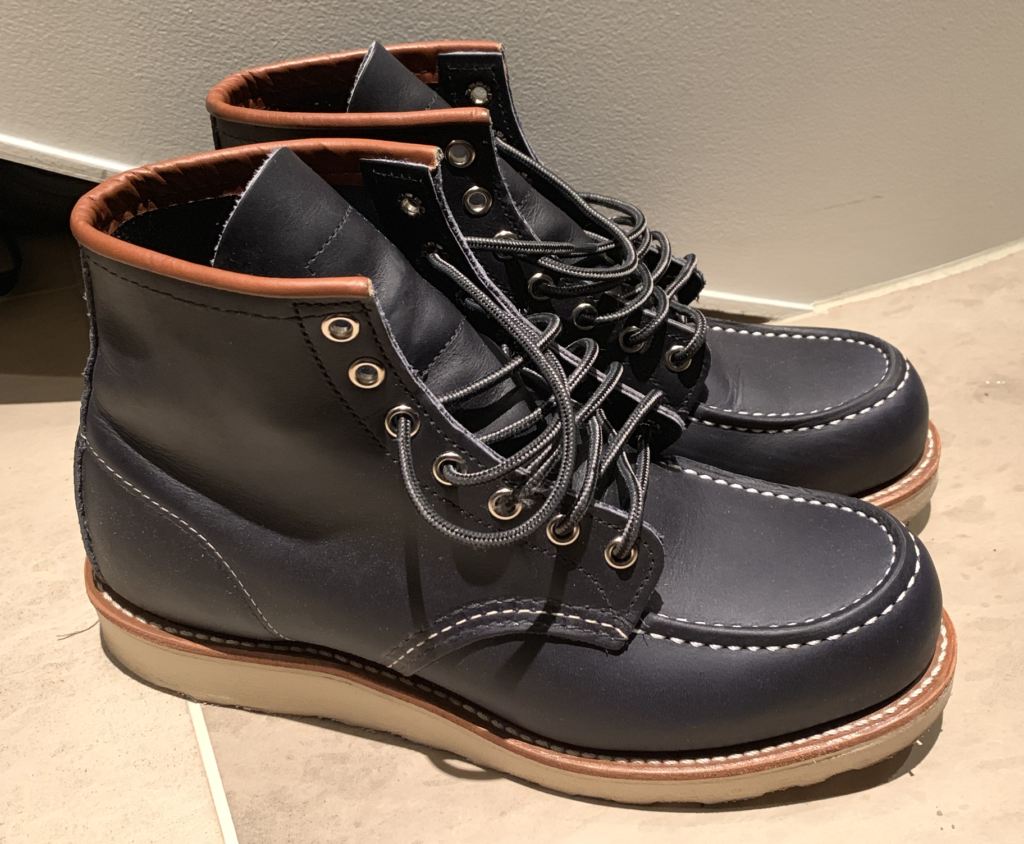 navy red wing boots