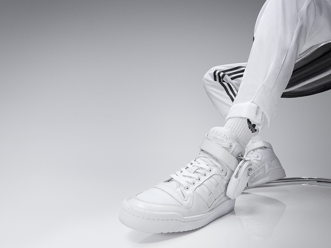 Prada elegantly arranges adidas s famous retro basketball shoes